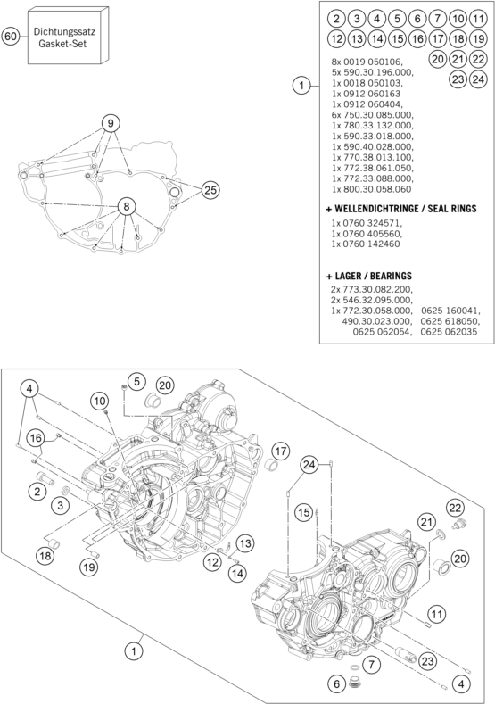 CARTER MOTEUR POUR 250 EXC-F 2016 (EU)