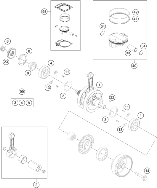 VILEBREQUIN PISTON POUR 350 EXC F SIX DAYS 2016 EU