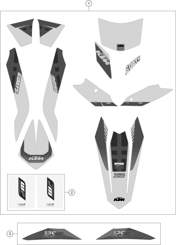 KIT DECO POUR 125 EXC SIX DAYS 2016 EU