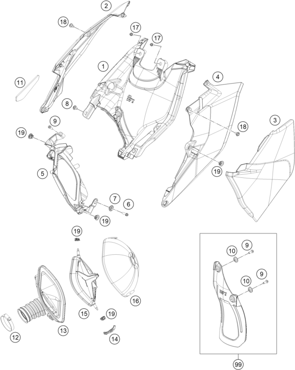 FILTRE A AIR POUR 250 SX F 2017 EU