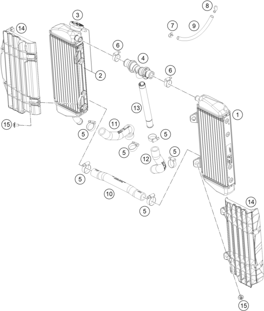 SYSTEME DE REFROIDISSEMENT POUR 250 SX F 2016 EU