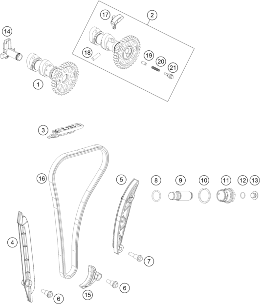 COMMANDE DE DISTRIBUTION POUR 350 SX F 2016 EU