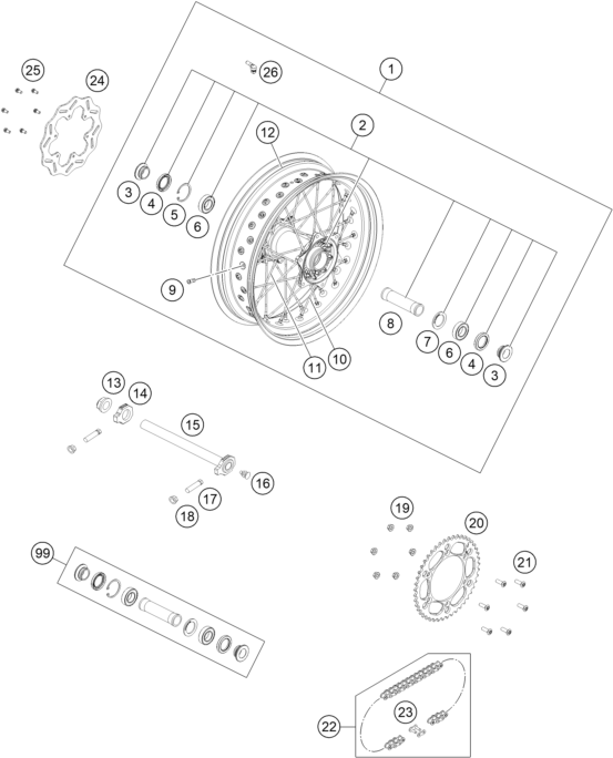 ROUE ARRIERE POUR 450 SMR 2021 EU
