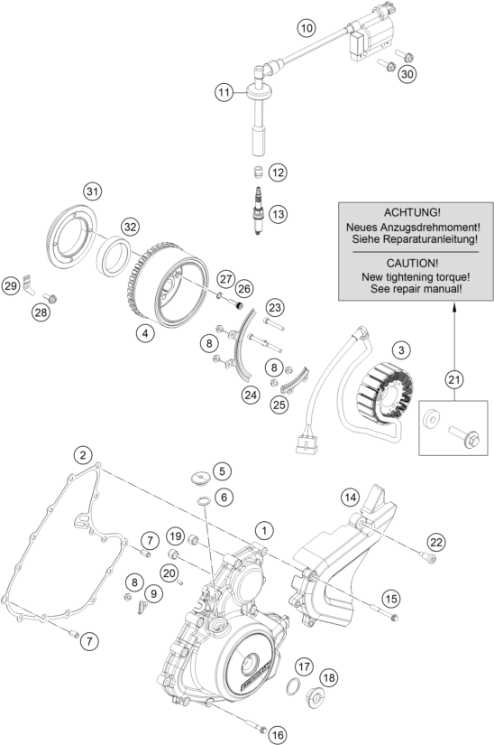 SYSTEME DE ALLUMAGE POUR 250 DUKE BL ABS BD 16 EU