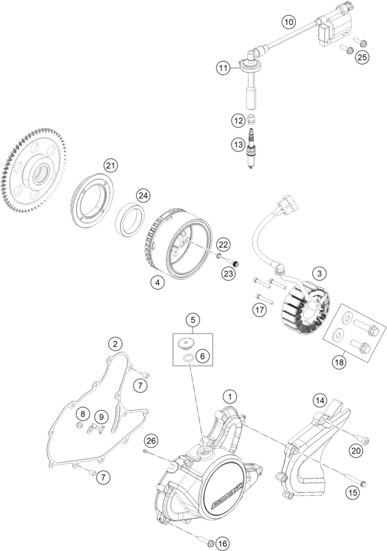 SYSTEME DE ALLUMAGE POUR 125 DUKE ORANGE ABS 2016 EU