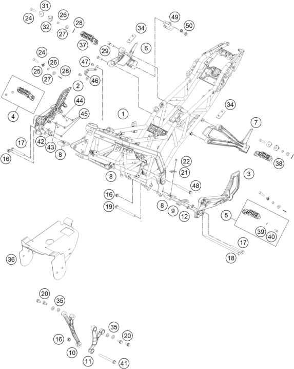 CADRE POUR RC 390 WHITE ABS 2016 EU