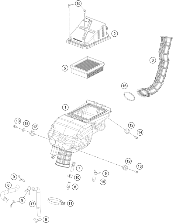 FILTRE A AIR POUR RC 390 BLACK BD 2018 EU