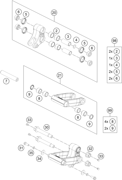 ARTICULATION DE LAMORTISSEUR PRO LEVER POUR 690 ENDURO R 2020 EU