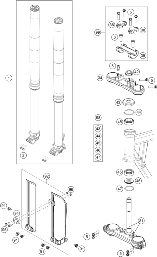 FOURCHE TELESCOPIQUE TE DE FOURCHE POUR 50 SX 2018 EU