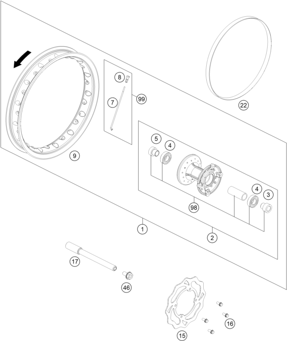 ROUE AVANT POUR 50 SX 2018 EU