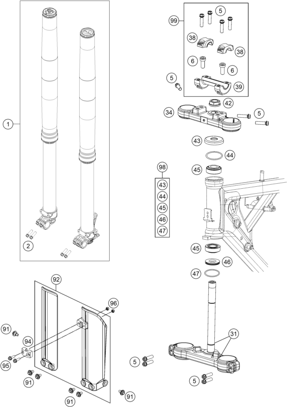 FOURCHE TELESCOPIQUE TE DE FOURCHE POUR 65 SX 2017 EU