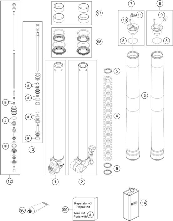 FOURCHE TELESCOPIQUE POUR 65 SX 2017 EU