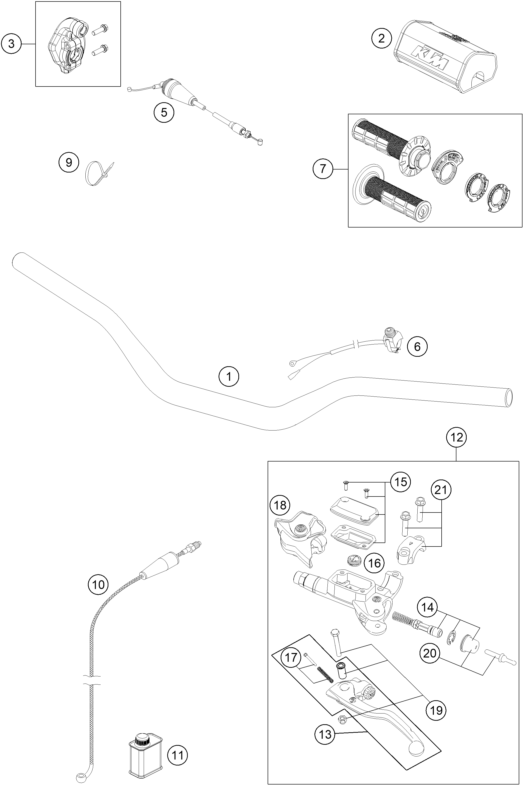 GUIDON ARMATURES POUR 250 SX 2017 EU