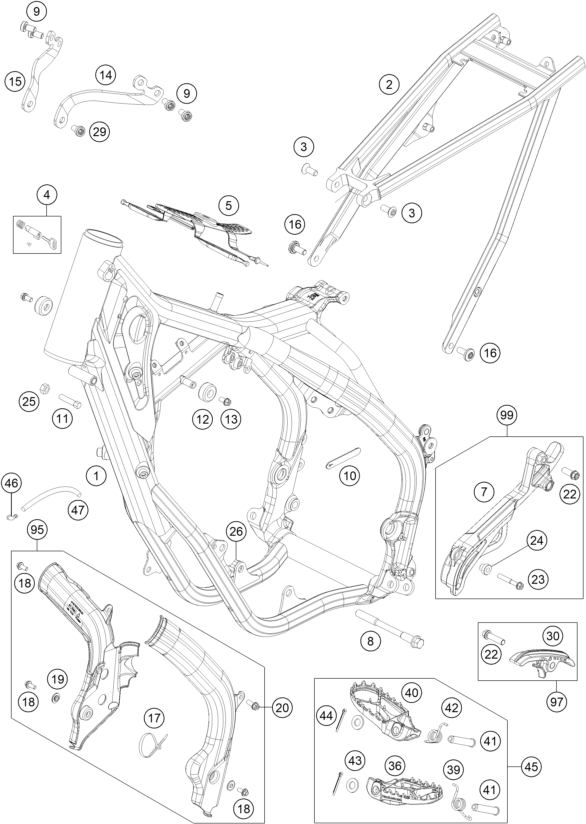 CADRE POUR 125 XC-W 2019 (EU)