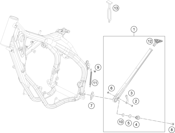 BEQUILLE LATERALE BEQUILLE CENTRALE POUR 125 XC-W 2017 (EU)