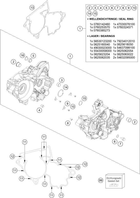 CARTER MOTEUR POUR 250 SX 2017 (EU)