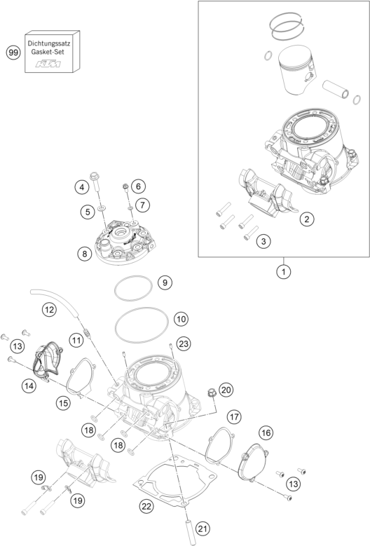 CYLINDRE CULASSE POUR 250 SX 2017 (EU)