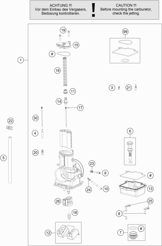 CARBURATEUR POUR 125 SX 2022 EU