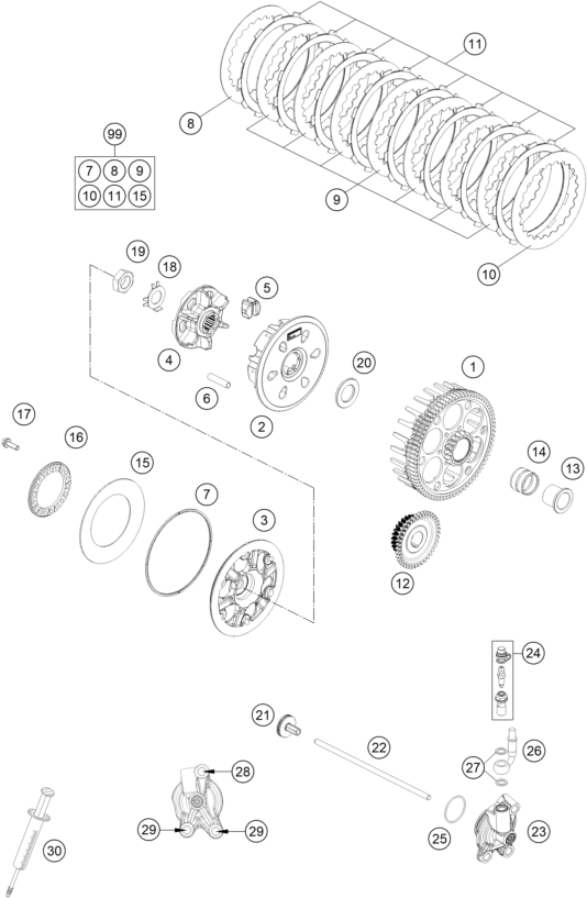 EMBRAYAGE POUR 250 SX 2022 EU