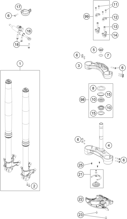 FOURCHE TELESCOPIQUE TE DE FOURCHE POUR 1290 SUPER ADVENTURE R 2018 EU