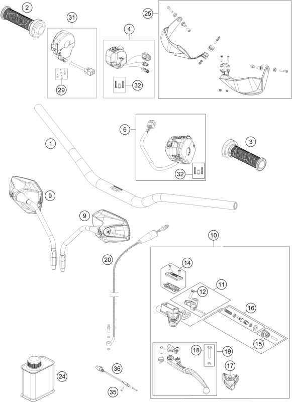 GUIDON ARMATURES POUR 1290 SUPER ADVENTURE R 2018 EU