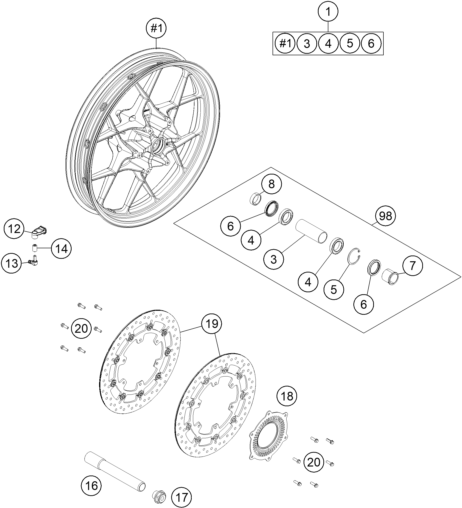 ROUE AVANT POUR 1290 SUPER ADVENTURE S ORANGE 2020 EU