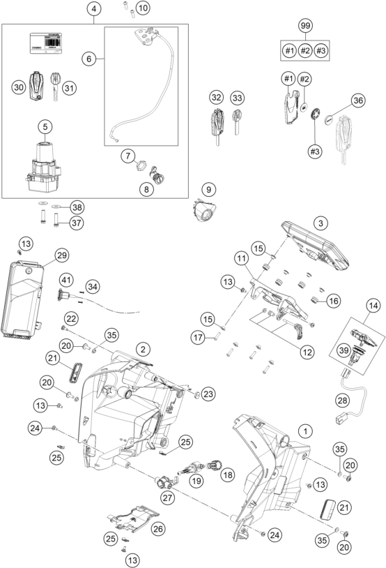 INSTRUMENTS SYSTEME DE VERROUILLAGE POUR 1290 SUPER ADVENTURE R 2017 EU