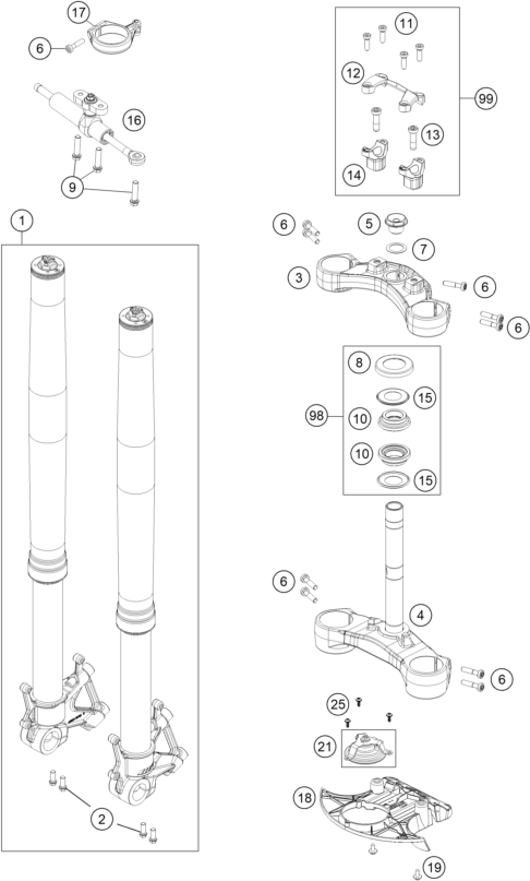 FOURCHE TELESCOPIQUE TE DE FOURCHE POUR 1090 ADVENTURE R 2018 (EU)