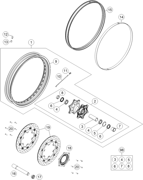 ROUE AVANT POUR 1090 ADVENTURE R 2017 EU
