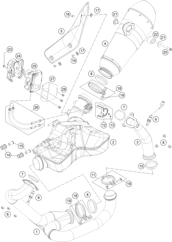 SYSTEME DECHAPPEMENT POUR 1290 SUPER DUKE R BLACK 2018 EU