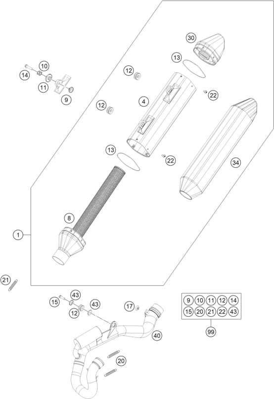 SYSTEME DECHAPPEMENT POUR 250 SX-F 2017 (EU)