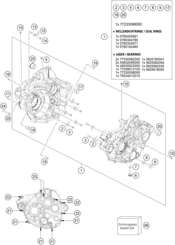 CARTER MOTEUR POUR 250 SX F 2017 EU