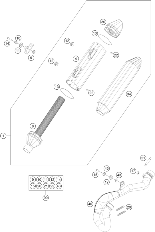 SYSTEME DECHAPPEMENT POUR 450 SX F 2017 EU