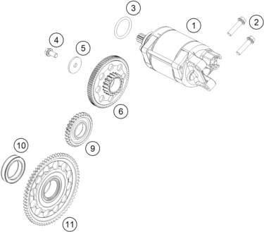 DEMARREUR ELECTRIQUE POUR 450 EXC F 2020 EU