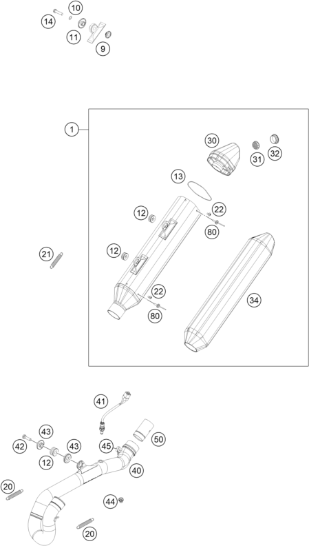 SYSTEME DECHAPPEMENT POUR 500 EXC-F 2017 (EU)