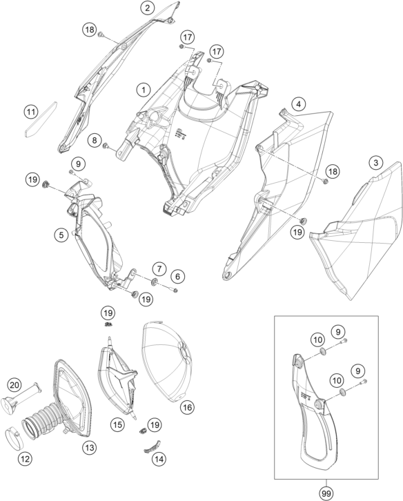 FILTRE A AIR POUR 450 EXC F 2019 EU