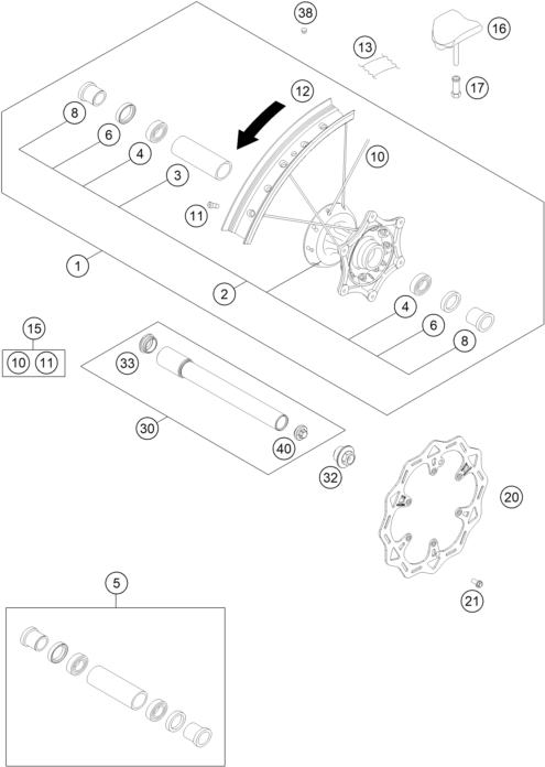 ROUE AVANT POUR 250 EXC-F 2023 (EU)