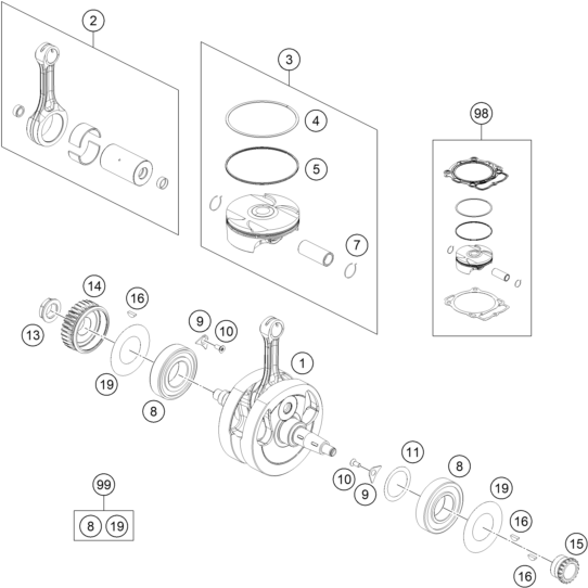 VILEBREQUIN PISTON POUR 500 EXC-F 2022 (EU)