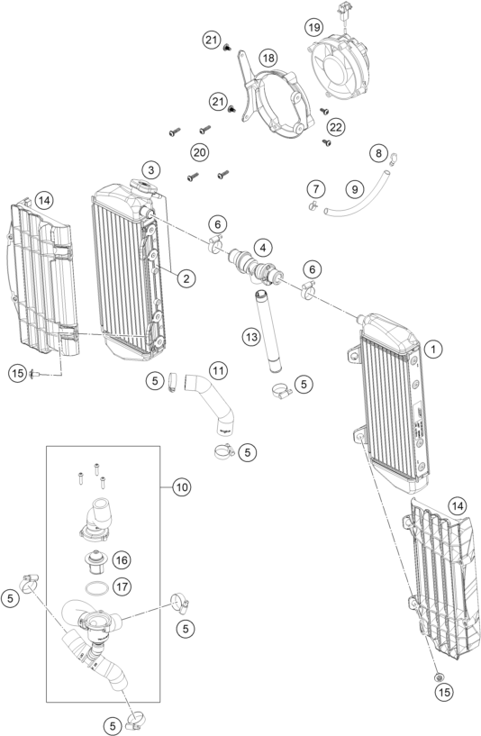 SYSTEME DE REFROIDISSEMENT POUR 450 EXC-F 2017 (EU)