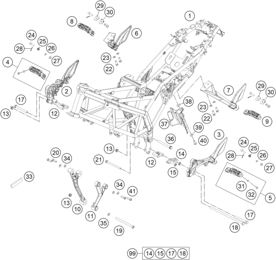 CADRE POUR 200 DUKE BLACK W/O ABS - B.D. 2021 (EU)