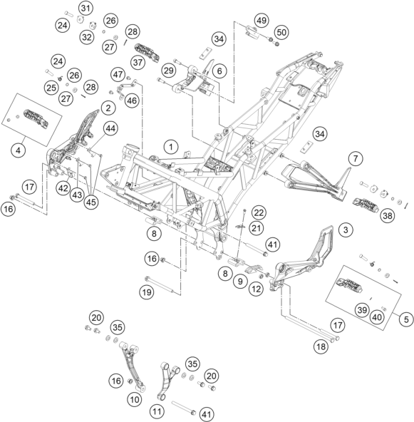 CADRE POUR RC 125 ORANGE 2017 EU