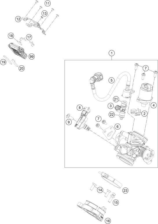 CORPS DU CLAPET DETRANGLEMENT POUR RC 125 GREY 2020 EU