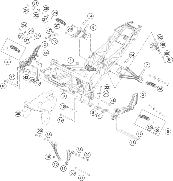 CADRE POUR RC 250 ORANGE BD 17 EU