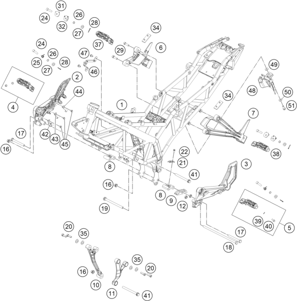 CADRE POUR RC 200 BLACK W/O ABS - B.D. 2020 (EU)