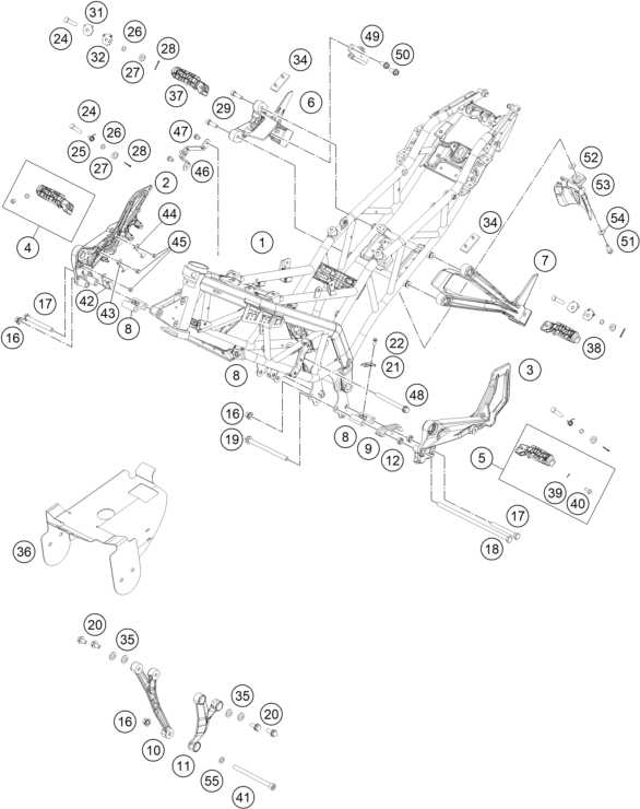 CADRE POUR RC 390 BLACK BD 17 EU