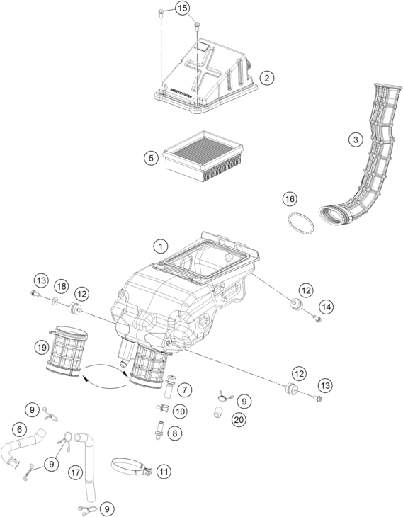 FILTRE A AIR POUR RC 390 R BLACK 2018 (EU)