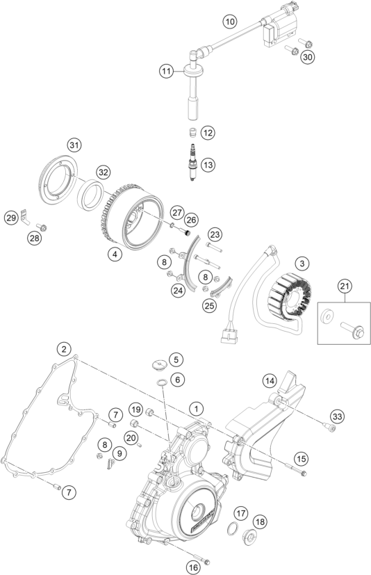 SYSTEME DE ALLUMAGE POUR RC 250 ORANGE BD 17 EU