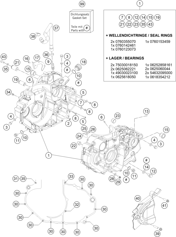 CARTER MOTEUR POUR 690 ENDURO R 2019 (EU)