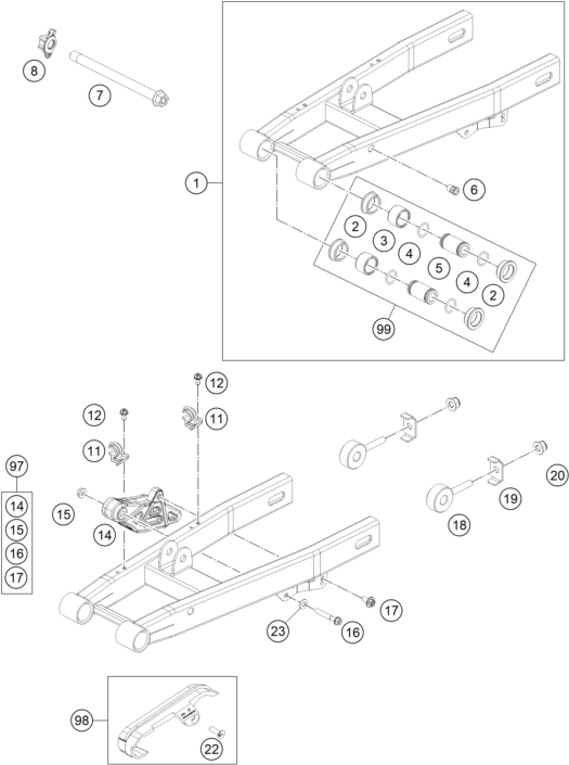 BRAS OSCILLANT POUR 50 SX 2018 EU