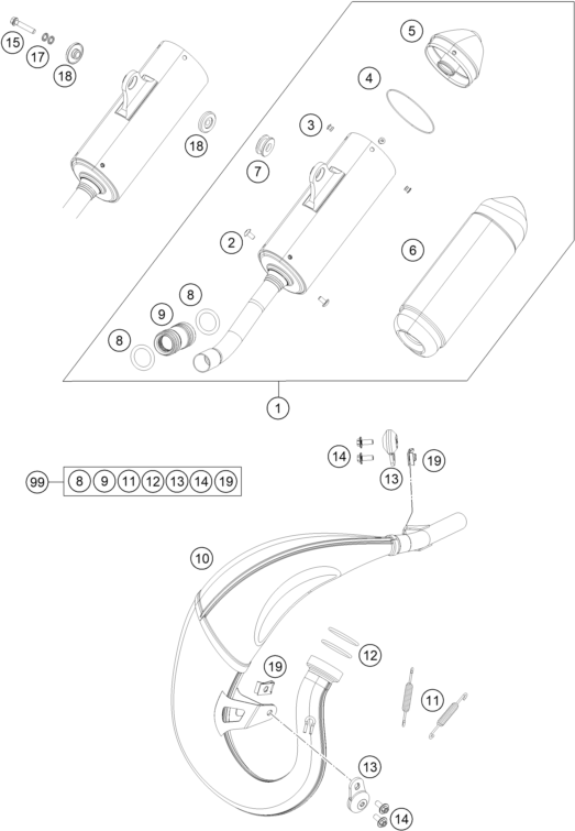 SYSTEME DECHAPPEMENT POUR 85 SX 17/14 2024 (EU)